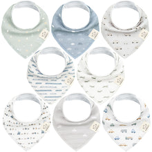 Load image into Gallery viewer, 8-Pack Organic Bandana Bibs (Vessels)