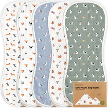 Load image into Gallery viewer, Softe Muslin Baby Burp Cloth (Pets & Paws)