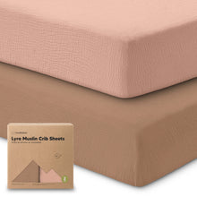Load image into Gallery viewer, 2-Pack Lyra Muslin Crib Sheets