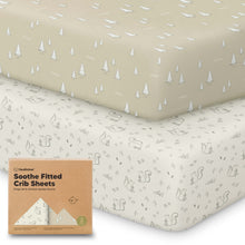 Load image into Gallery viewer, Soothe Fitted Crib Sheet (Pine Grove)