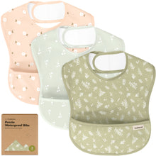 Load image into Gallery viewer, 3-Pack Presto Waterproof Bibs (Bloom)