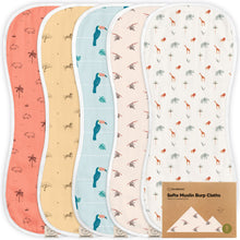 Load image into Gallery viewer, Softe Muslin Baby Burp Cloth (Wildscape)