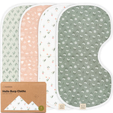 Load image into Gallery viewer, 4-Pack Hallo Burp Cloths