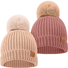 Load image into Gallery viewer, 2-Pack Pom Knitted Beanie
