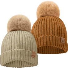 Load image into Gallery viewer, 2-Pack Pom Knitted Beanie