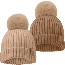 Load image into Gallery viewer, 2-Pack Pom Knitted Beanie