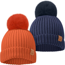 Load image into Gallery viewer, 2-Pack Pom Knitted Beanie