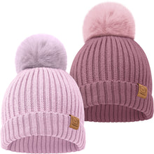 Load image into Gallery viewer, 2-Pack Pom Knitted Beanie