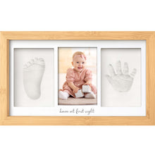 Load image into Gallery viewer, Baby Handprint & Footprint Keepsake Duo Frame (Bamboo)