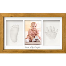 Load image into Gallery viewer, Baby Handprint & Footprint Keepsake Duo Frame (Golden Wheat)