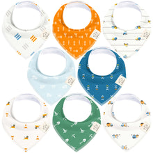 Load image into Gallery viewer, 8-Pack Organic Bandana Bibs (Builders)