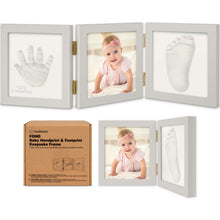 Load image into Gallery viewer, Fond Hand & Footprint Keepsake Frame (Cloud Gray)