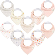 Load image into Gallery viewer, 10-Pack Organic Bandana Bibs