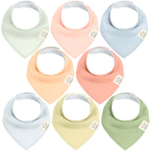Load image into Gallery viewer, 8-Pack Organic Bandana Bibs (Dew)