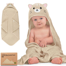 Load image into Gallery viewer, Cuddle Baby Hooded Towel (Cat, Petite)