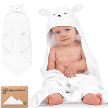 Load image into Gallery viewer, Cuddle Baby Hooded Towel (Lamb, Petite)