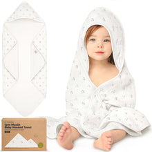 Load image into Gallery viewer, Lyra Muslin Hooded Towel (Petunia)