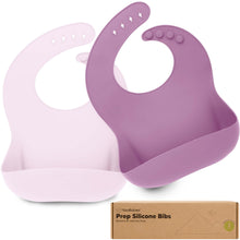 Load image into Gallery viewer, 2-Pack Prep Silicone Bibs (Amethyst)