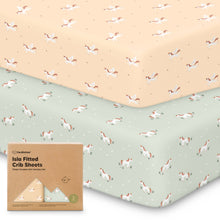 Load image into Gallery viewer, Isla Fitted Crib Sheets (Lune Mystic)