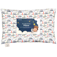Load image into Gallery viewer, Toddler Pillow with Pillowcase (Dino Patrol)