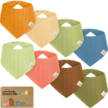 Load image into Gallery viewer, 8-Pack Lumi Muslin Bandana Bibs