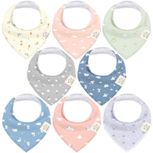 Load image into Gallery viewer, 8-Pack Organic Bandana Bibs (Dreamers)
