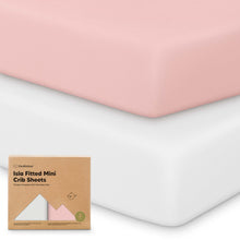 Load image into Gallery viewer, Isla Fitted Mini Crib Sheets (Rose)