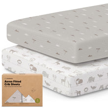 Load image into Gallery viewer, 2-Pack Aereo Fitted Crib Sheets (Savannah)