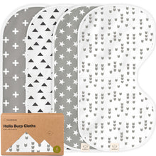 Load image into Gallery viewer, 4-Pack Hallo Burp Cloths