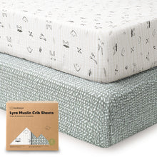 Load image into Gallery viewer, 2-Pack Lyra Muslin Crib Sheets