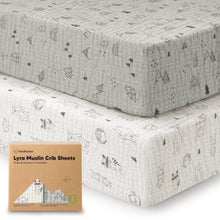 Load image into Gallery viewer, 2-Pack Lyra Muslin Crib Sheets