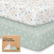 Load image into Gallery viewer, Soothe Fitted Mini Crib Sheet (Prairie)