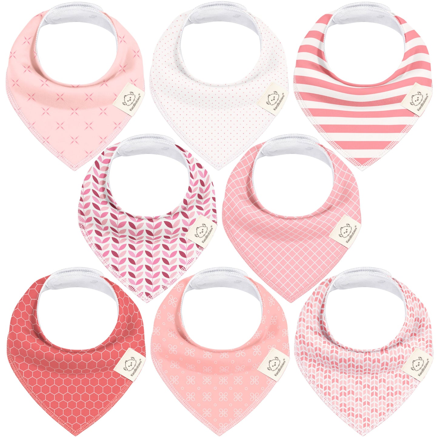 8-Pack Organic Bandana Bibs (Girl) 30431325192378