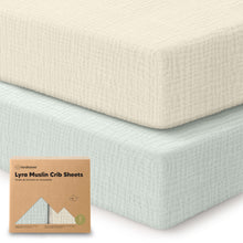 Load image into Gallery viewer, 2-Pack Lyra Muslin Crib Sheets (Willow)