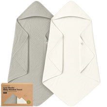 Load image into Gallery viewer, 2-Pack Lyra Muslin Hooded Towels