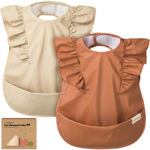 Load image into Gallery viewer, 2-Pack Fae Frills Waterproof Bibs (Terracotta)