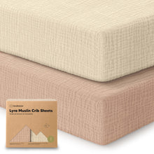 Load image into Gallery viewer, 2-Pack Lyra Muslin Crib Sheets