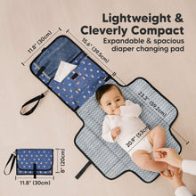 Load image into Gallery viewer, Lightweight & Cleverly Compact - Expandable & spacious diaper changing pad (size at 23.3 inches long x 20.9 wide)