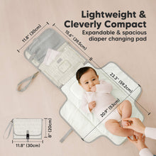 Load image into Gallery viewer, Lightweight & Cleverly Compact - Expandable & spacious diaper changing pad (size at 23.3 inches long x 20.9 wide)