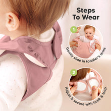 Load image into Gallery viewer, Steps To Wear
1. Gently slide in toddler's arms
2. Adjust & secure with hook & loop