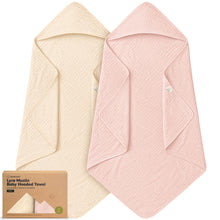 Load image into Gallery viewer, 2-Pack Lyra Muslin Hooded Towels