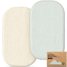 Load image into Gallery viewer, 2-Pack Lyra Muslin Bassinet Sheets