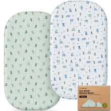 Load image into Gallery viewer, 2-Pack Lyra Muslin Bassinet Sheets