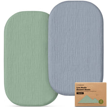 Load image into Gallery viewer, 2-Pack Lyra Muslin Bassinet Sheets