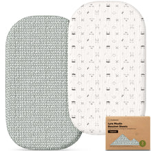 Load image into Gallery viewer, 2-Pack Lyra Muslin Bassinet Sheets