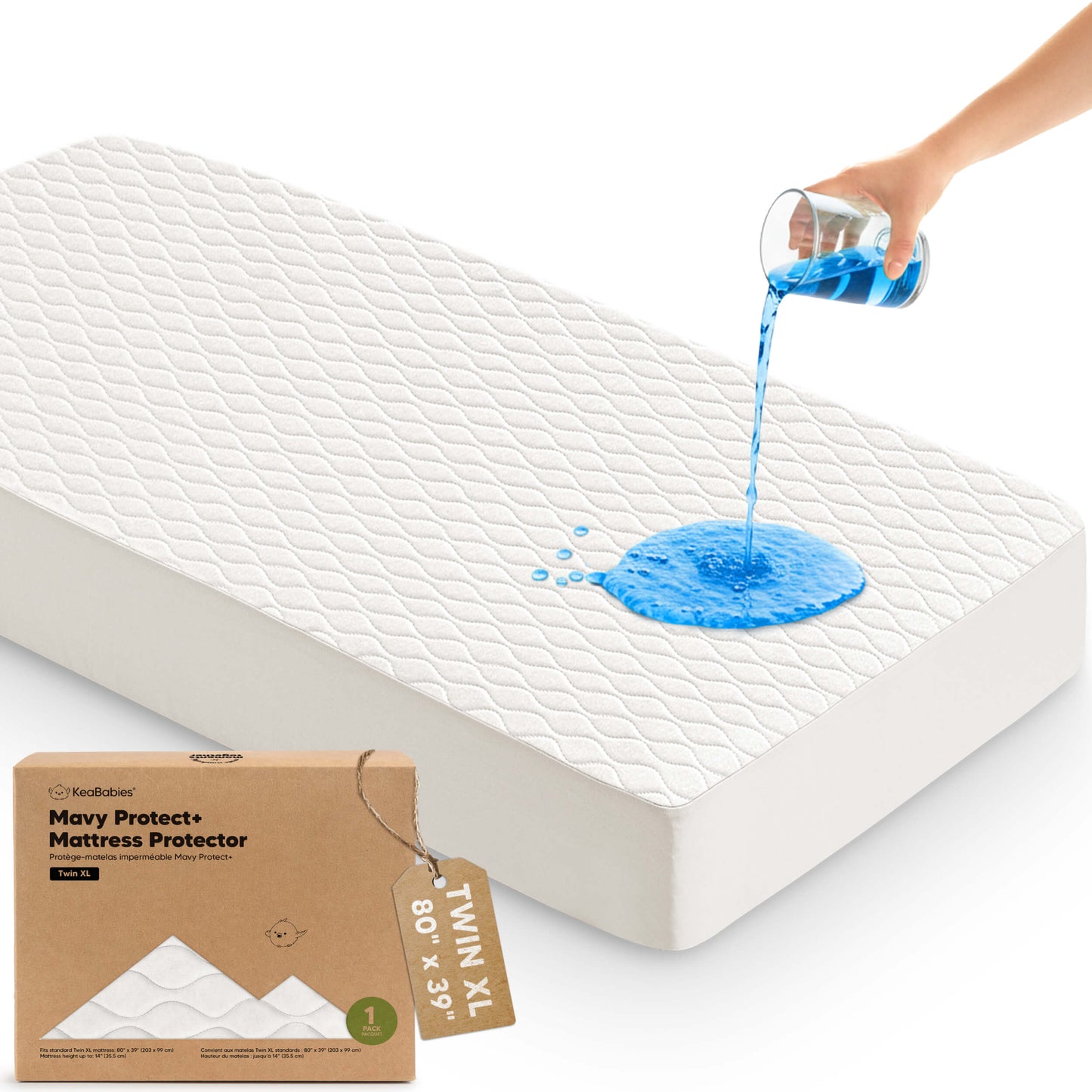 1-Pack Mavy Protect+ Waterproof Twin Mattress Protectors 32505387712698