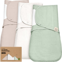Load image into Gallery viewer, 3-Pack Lyra Muslin Swaddle Wraps