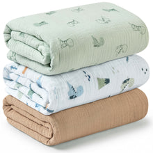 Load image into Gallery viewer, 3-Pack Lyra Muslin Swaddle Blankets