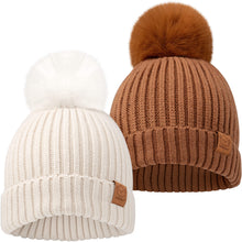 Load image into Gallery viewer, 2-Pack Pom Knitted Beanie
