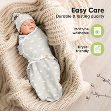 Load image into Gallery viewer, 3-Pack Soothe Swaddle Wraps with Knot Hats (Aspire)